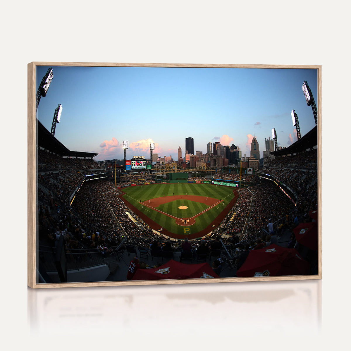 67670-MGV-CV-36X24 - PNC Park Evening Game Triple Canvas Wall Art | Pittsburgh Pirates MLB Stadium
