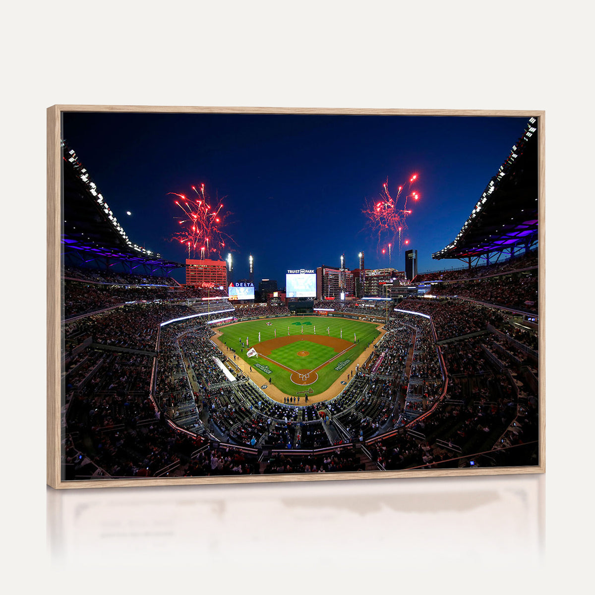 50582-MGV-CV-36X24 - Truist Park Atlanta Braves Baseball Stadium Wall Art Print | Large 3-Panel Canvas Print for Sports