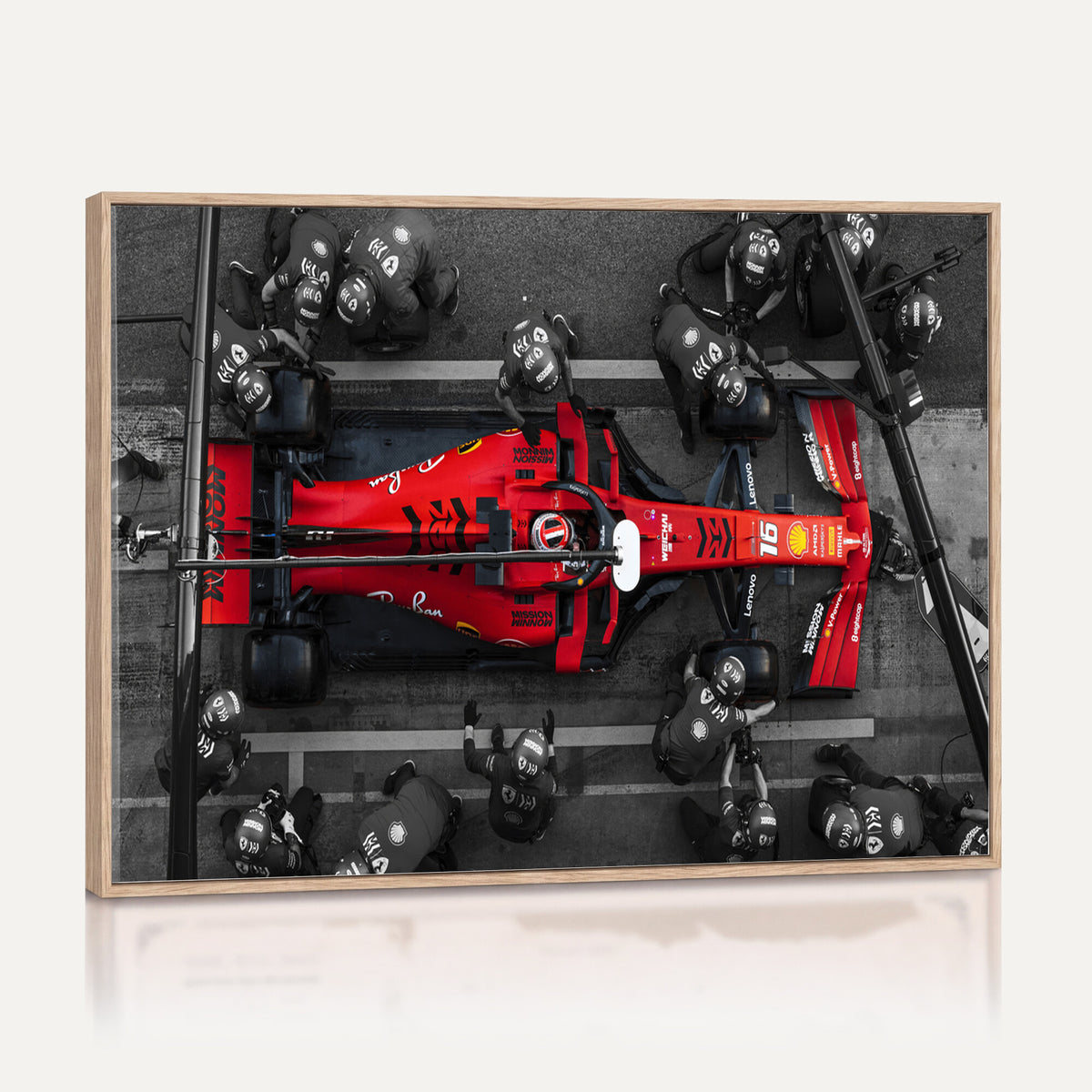 99356-MGV-CV-36X24 - Ferrari Pit Stop Canvas Wall Art | Precision and Speed
