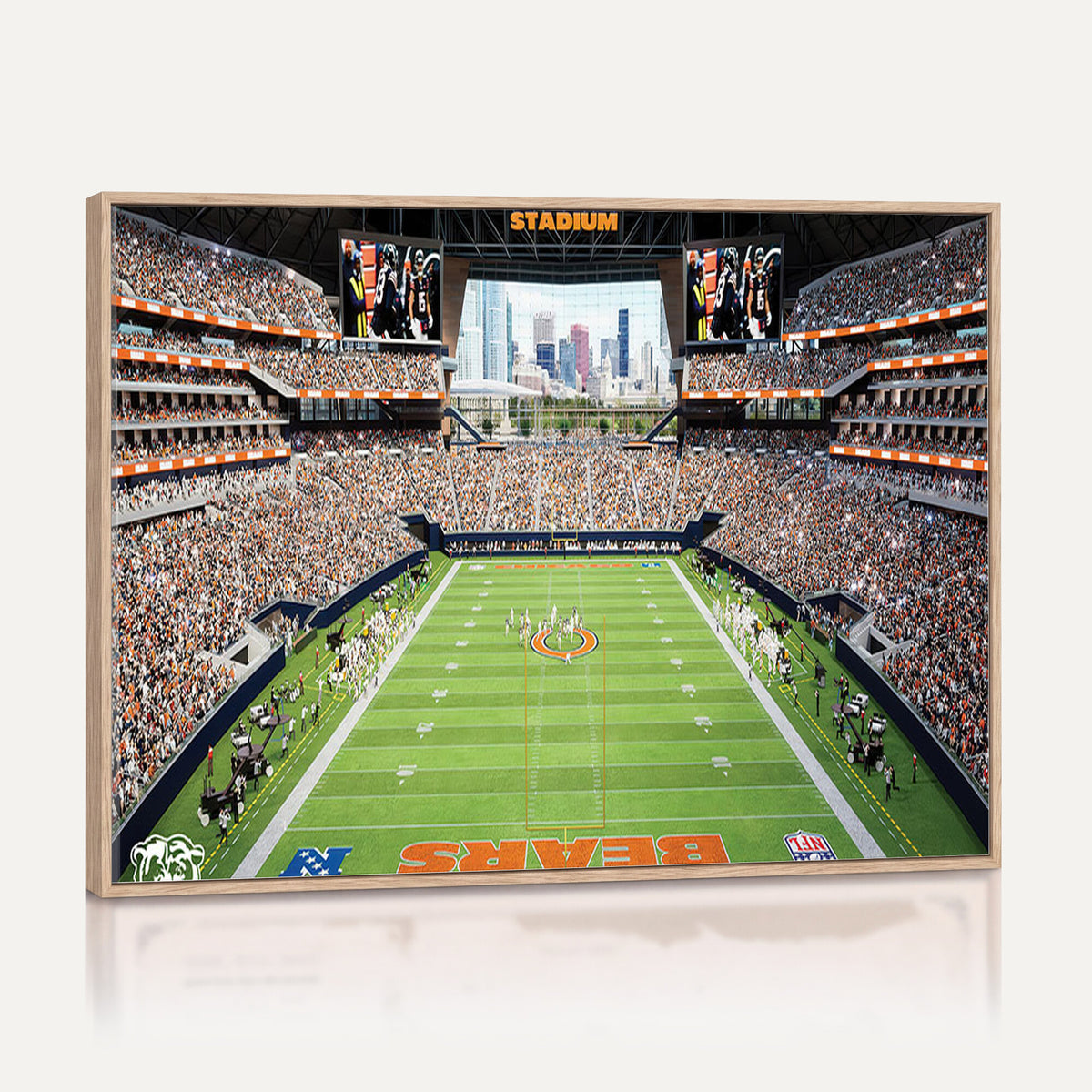 76935553-PAN-FL-20X10 - Chicago Bears Soldiers Field Wall Art Canvas Print, Home Office Wall Decor