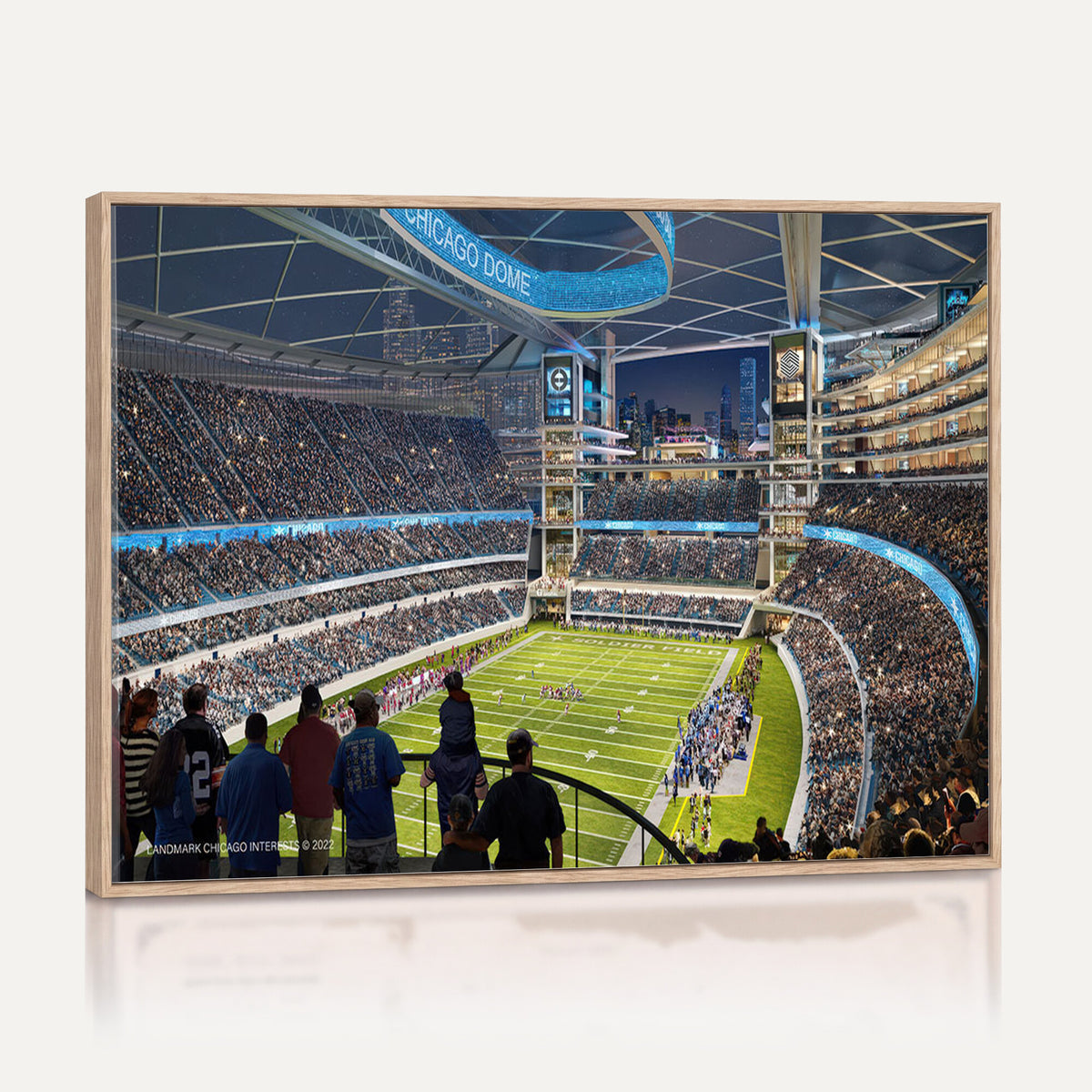 41816511-MGV-CV-36X24 - Chicago Dome Stadium Wall Art Canvas Print, Framed Modern Decor