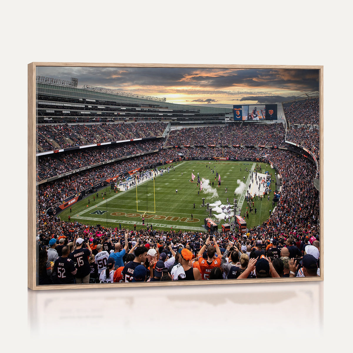 87578930-PAN-FL-20X10 - Chicago Bears Soldiers Field Wall Art Canvas Print, Home Bar Wall Decor