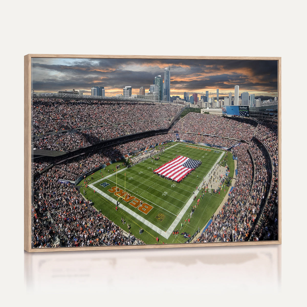 98106777-PAN-FL-20X10 - Chicago Bears Soldiers Field Wall Art Canvas Print, Extra Large Game Room Wall Decor