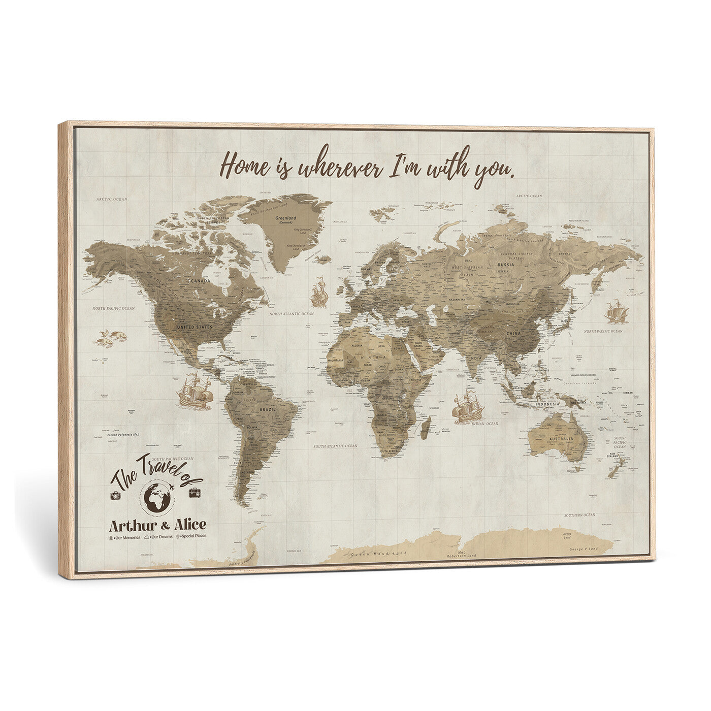 61351027-MGV-CV-36X24 - Custom Push Pin World Map Wall Art Canvas Print – Personalized Travel Tracker with Pins - NEWMAP-11