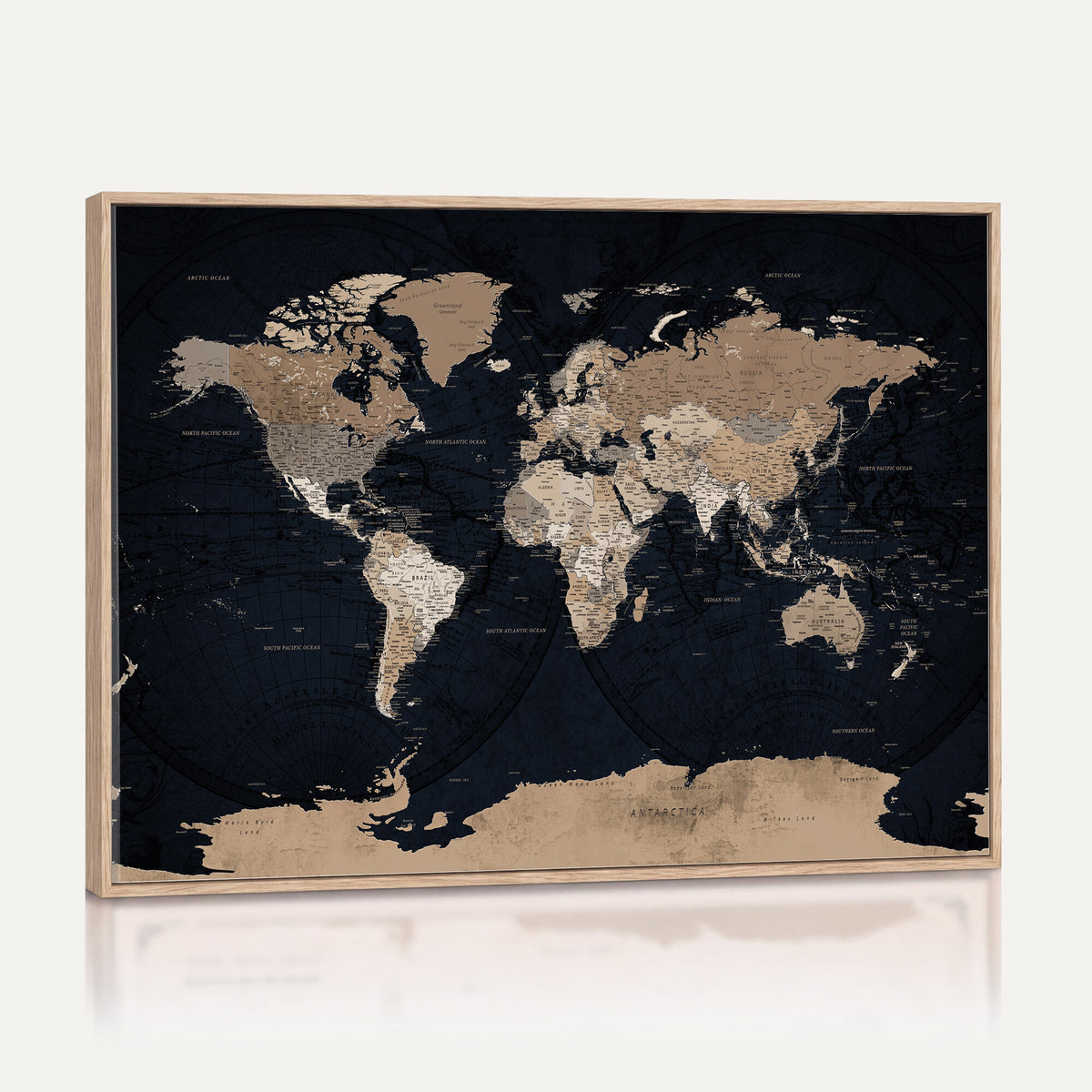 25812727-MGV-CV-36X24 - Grunge Wall Art World Map Canvas Print