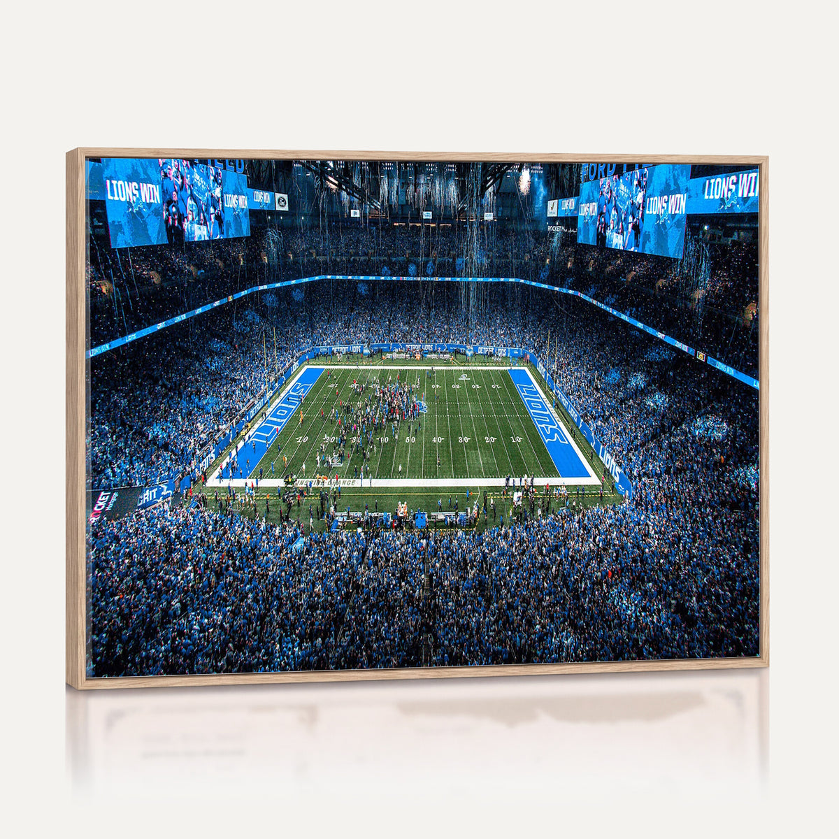 80882005-MGV-CV-36X24 - Detroit Lions Stadium Wall Art Canvas Print, Football Field Panorama