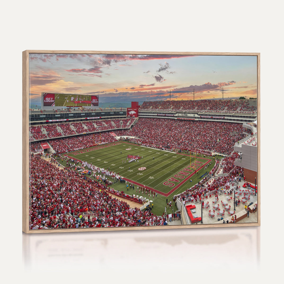 82233065-MGV-CV-36X24 - Donald W. Reynolds Razorback Stadium Wall Art Canvas Print – Arkansas Razorbacks Football Artwork for Home, Office, and Sports Room Decor