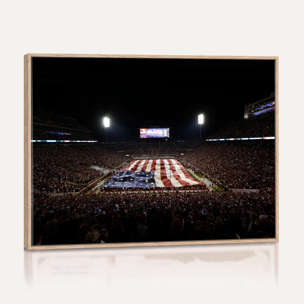 98418189-MGV-CV-36X24 - Oklahoma Memorial Stadium Wall Art Canvas Print – Oklahoma Sooners Football Artwork for Home, Office, and Sports Room Decor