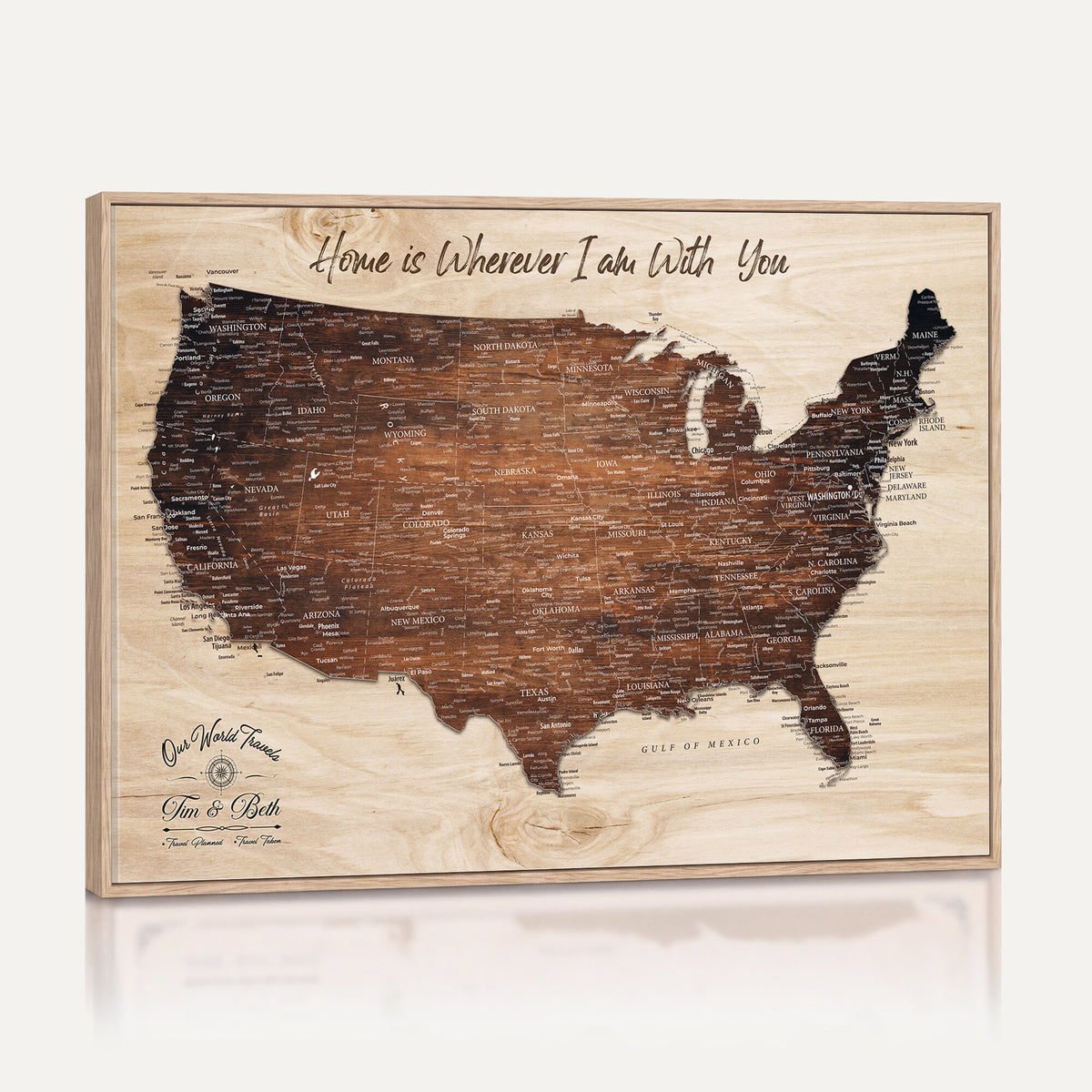 16274332-_Poster-30x20 - Personalized USA Push Pin Travel Map Canvas for Adventure Wall Decor