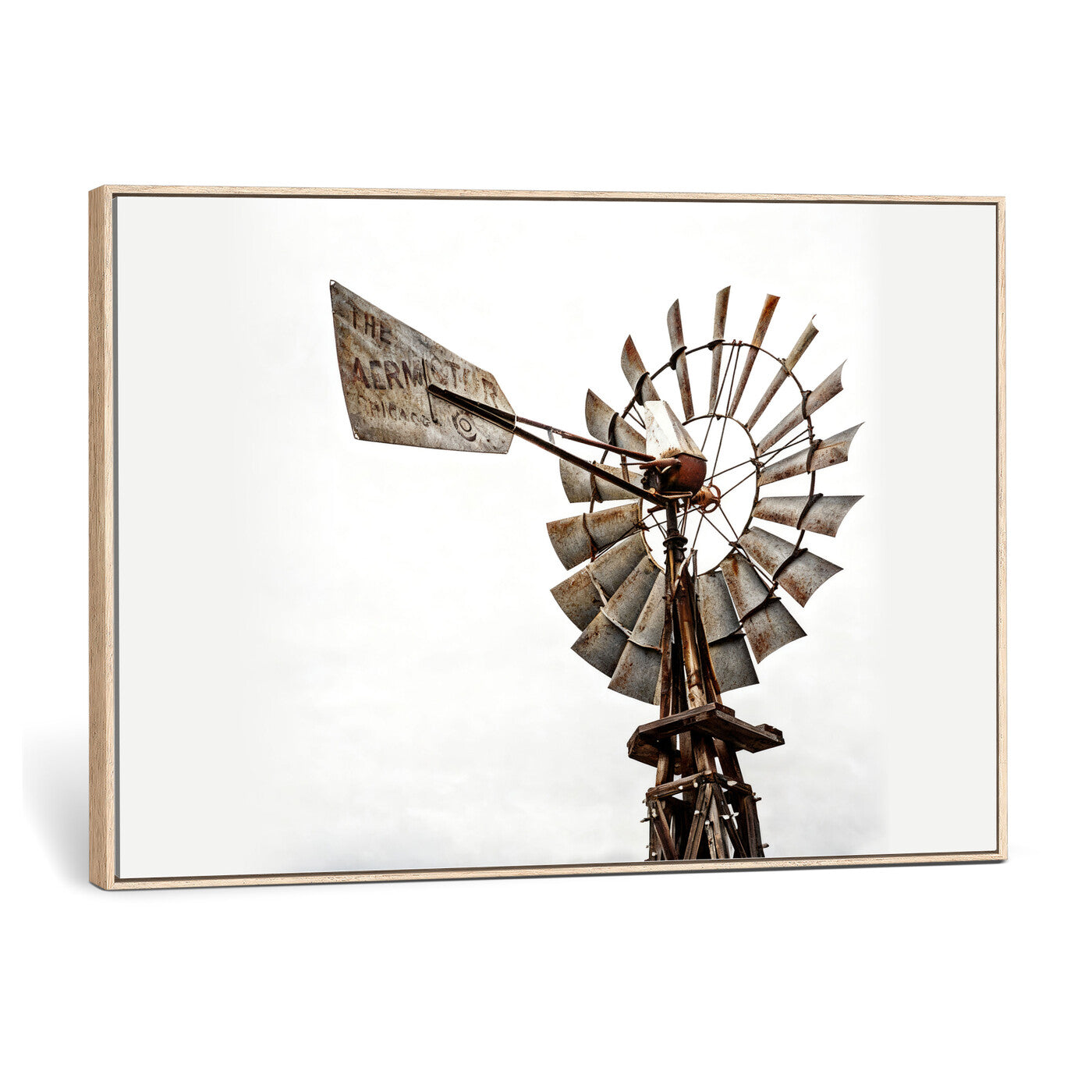 99806928-MGV-CV-36X24 - Rustic Farmhouse Windmill Canvas Wall Art Vintage Western Farmhouse Print