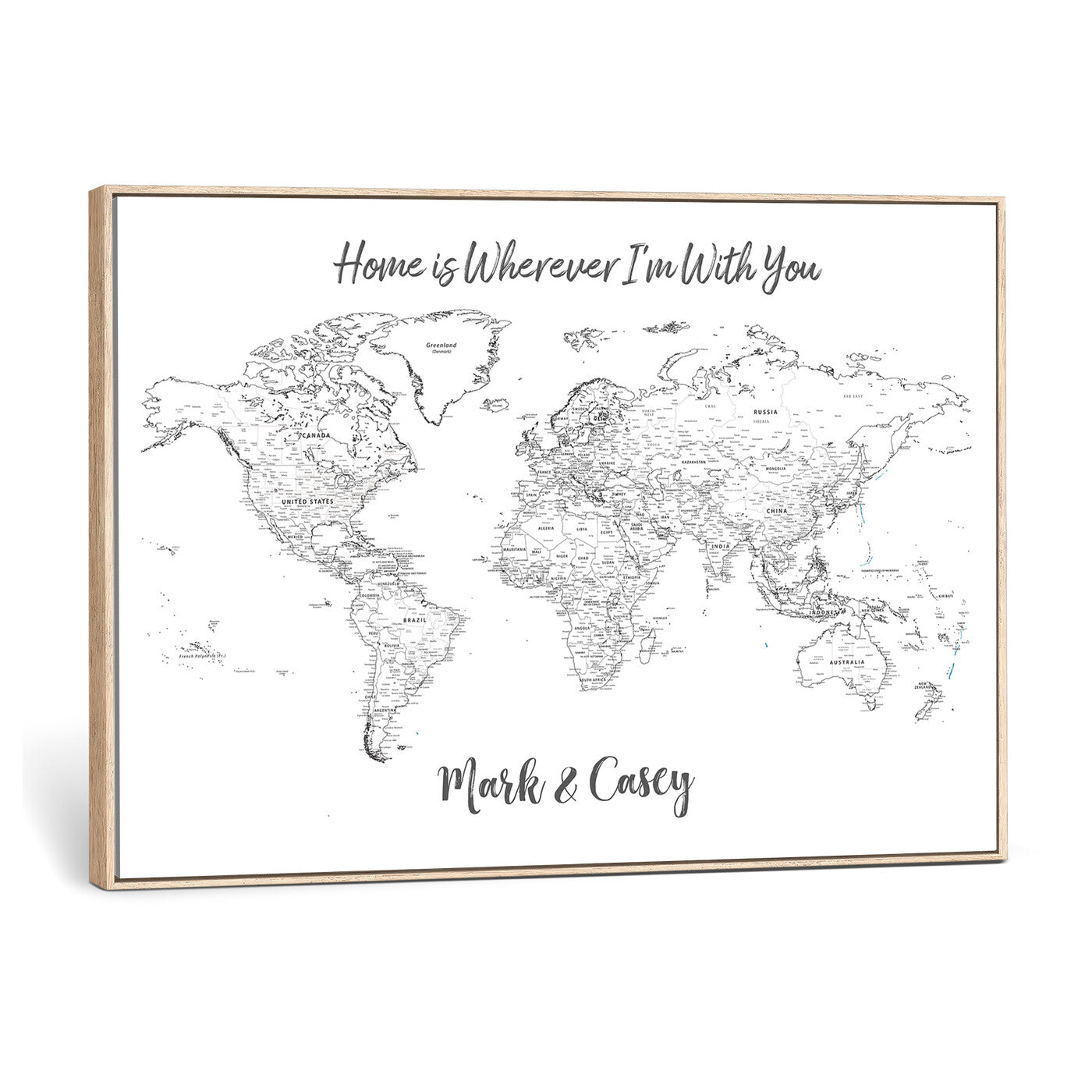 84721465-MGV-CV-36X24 - Custom Push Pin World Map Canvas Print – Personalized Travel Map Wall Art
