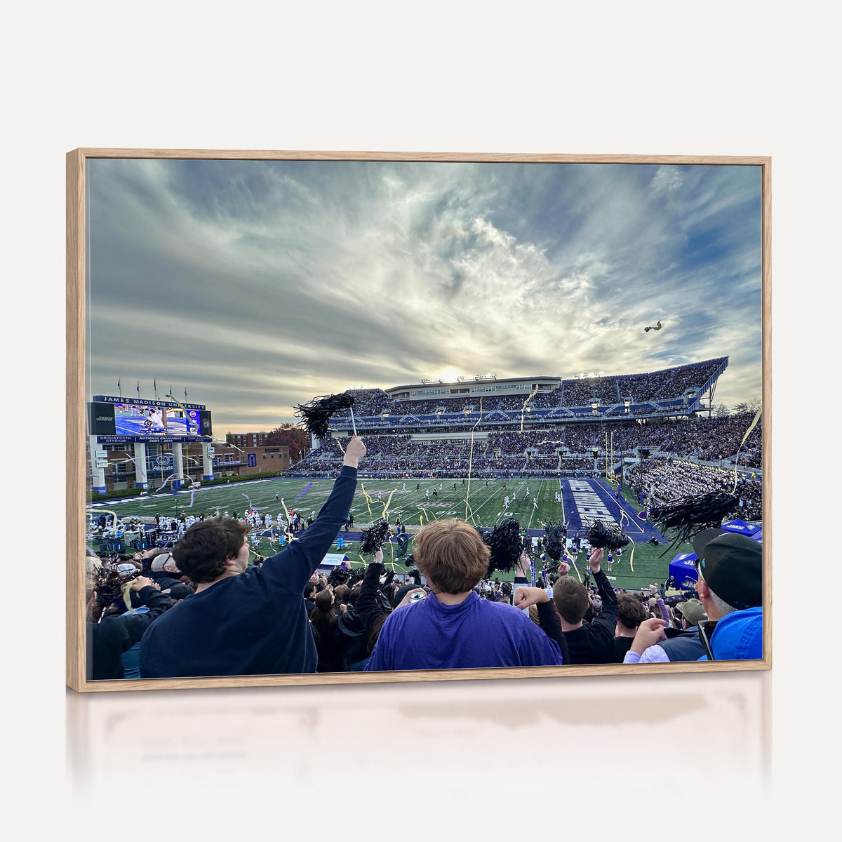 400867JMU-MGV-CV-36X24 - JMU Stadium Wall Art Canvas Print for Game Room Decor - James Madison University Stadium