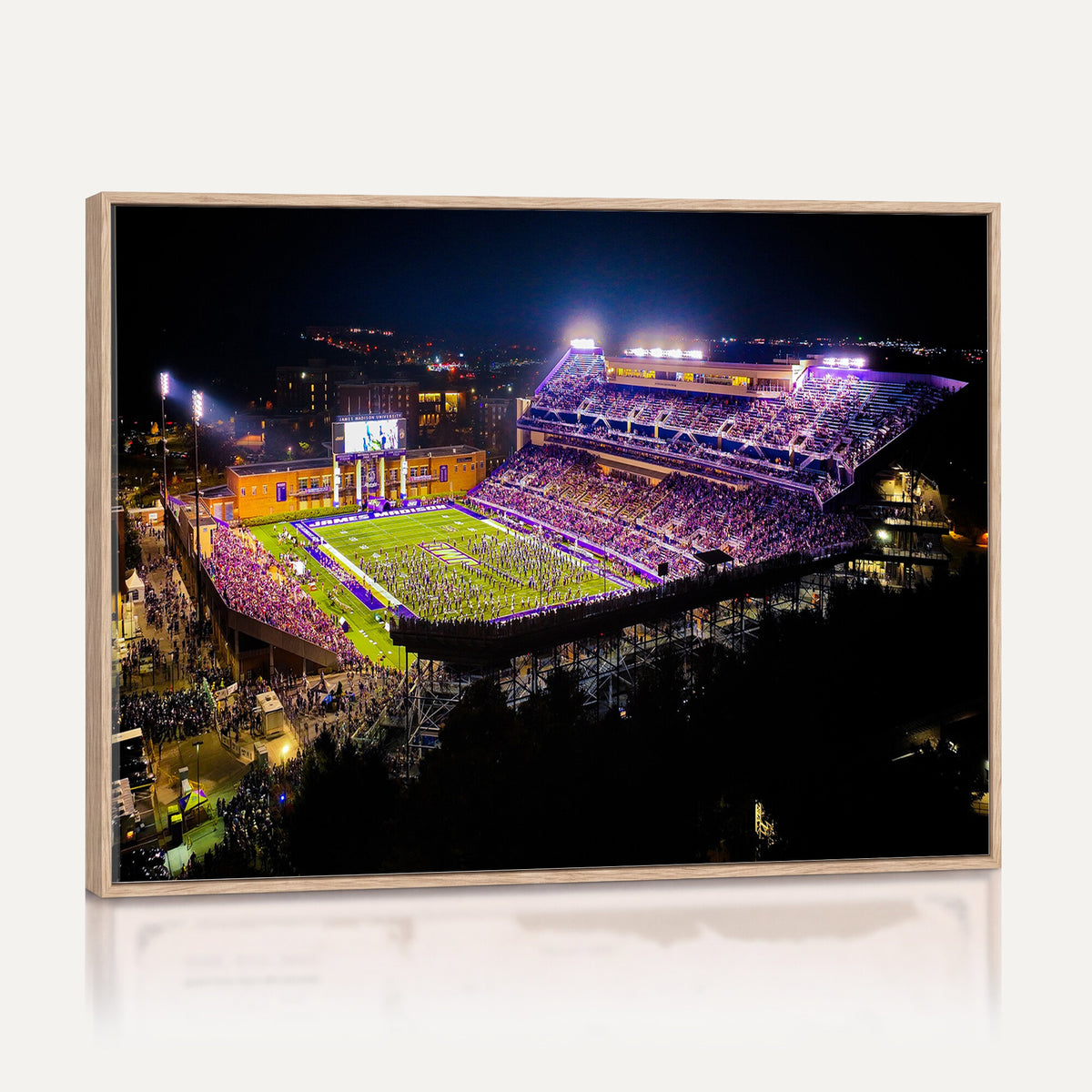 400867JMU2-MGV-CV-36X24 - JMU Stadium Wall Art Canvas Print for Game Room Decor - James Madison University Stadium