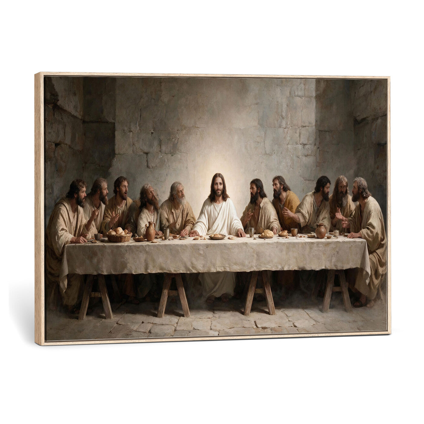 69633087-MGV-CV-36X24 - The Last Supper of Jesus Christ Wall Art Canvas Print - Classical Christian Faith Home Decor