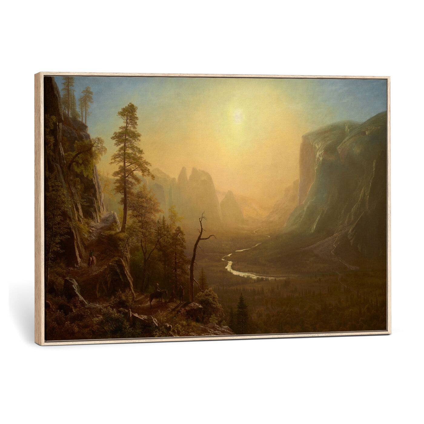 32350988-MGV-CV-36X24 - Albert Bierstadt Among the Sierra Nevada California Yosemite Wall Art Canvas Print, Classic Fine Art Painting Print