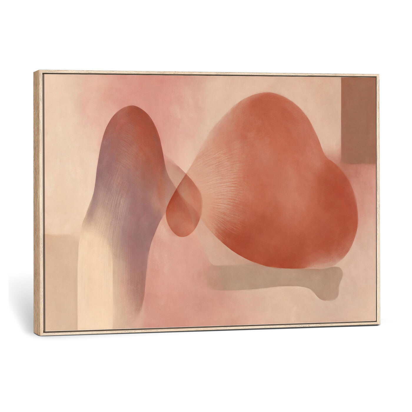85110643-MGV-CV-36X24 - Vinna Begin Calin Biomorphic Abstract Wall Art Canvas Print, Terracotta Pink Organic Shapes Art Painting Print