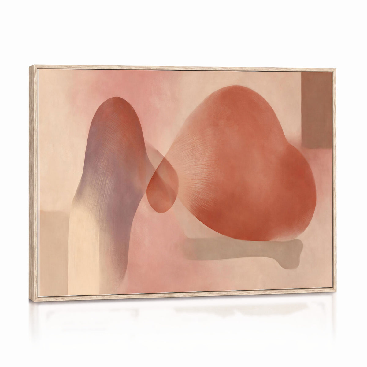 85110643-MGV-CV-36X24 - Vinna Begin Calin Biomorphic Abstract Wall Art Canvas Print, Terracotta Pink Organic Shapes