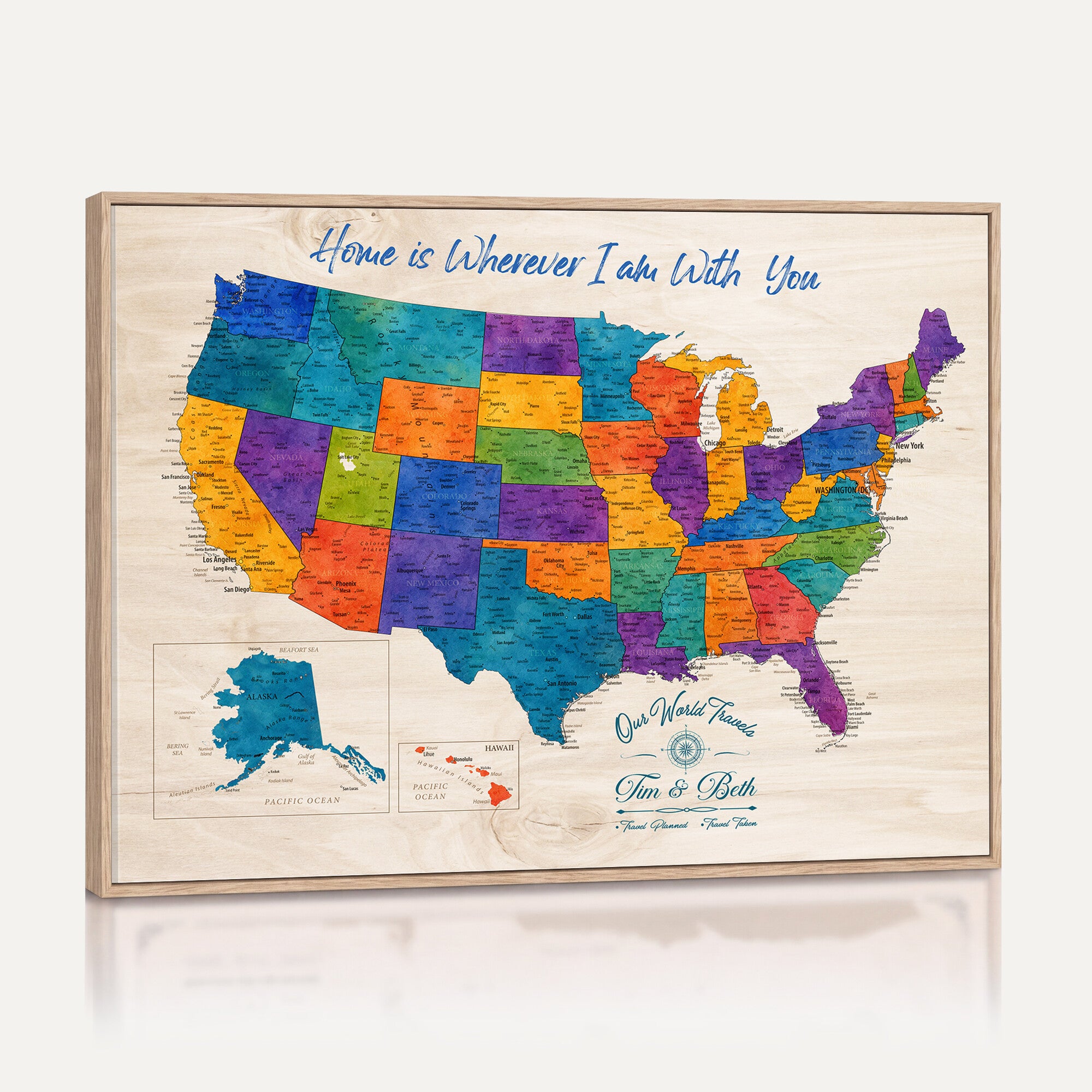 588510355-MGV-CV-36X24 - Personalized USA Push Pin Travel Map – Custom United States Map Wall Art