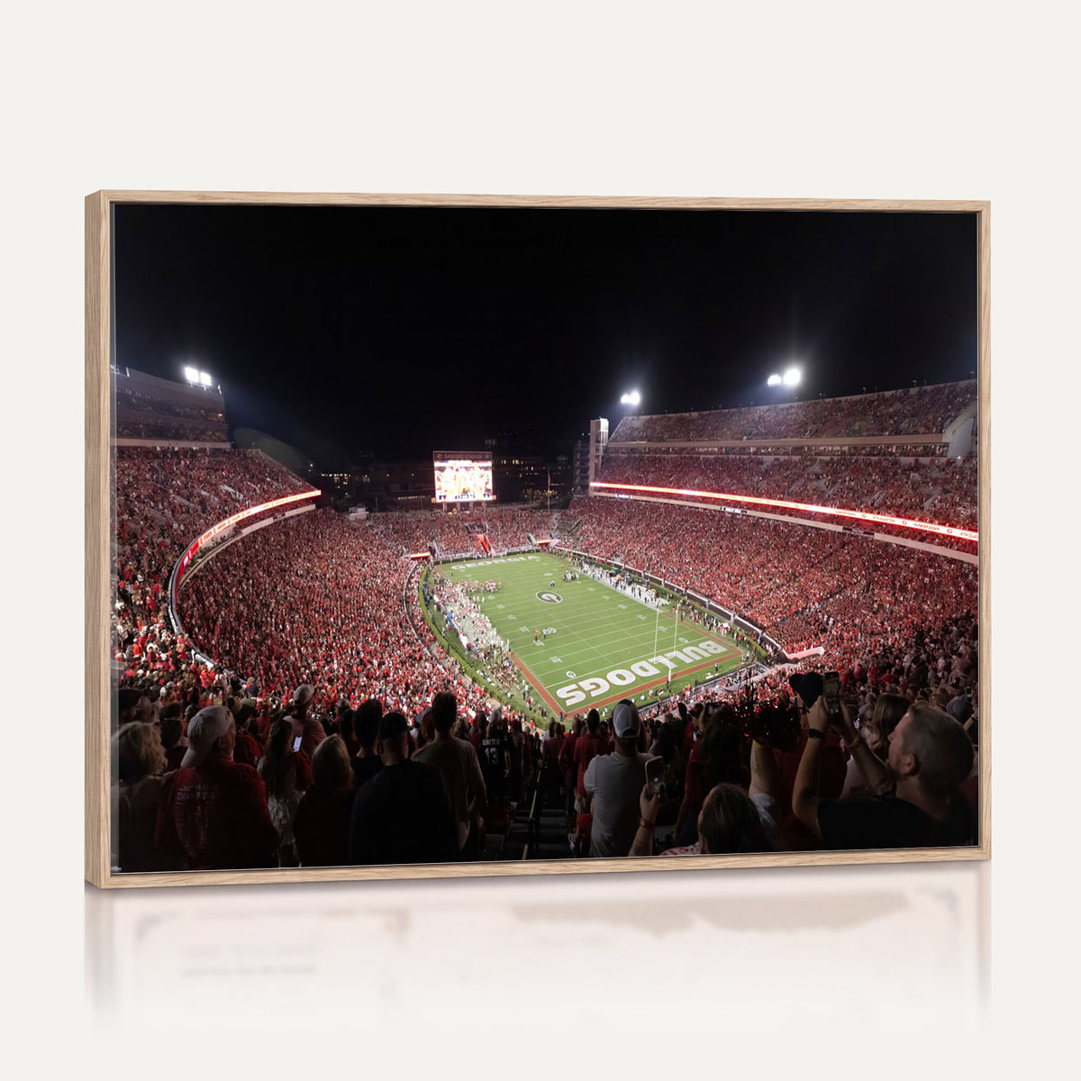 50587166-_Poster-30x20 - Sanford Stadium Georgia Bulldogs Canvas Print 3 Piece Framed Wall Art Extra Large Floating Frame Sports Poster Made in USA