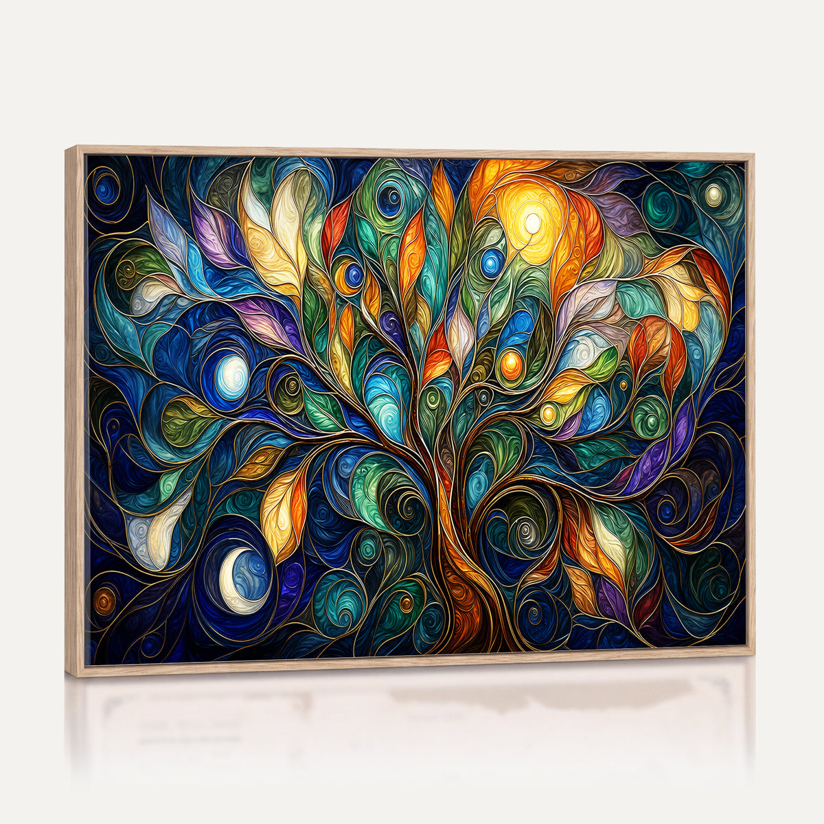 60127105-MGV-CV-36X24 - Psychedelic Tree Of Life Wall Art - Vibrant Swirl Cosmic Nature Decor