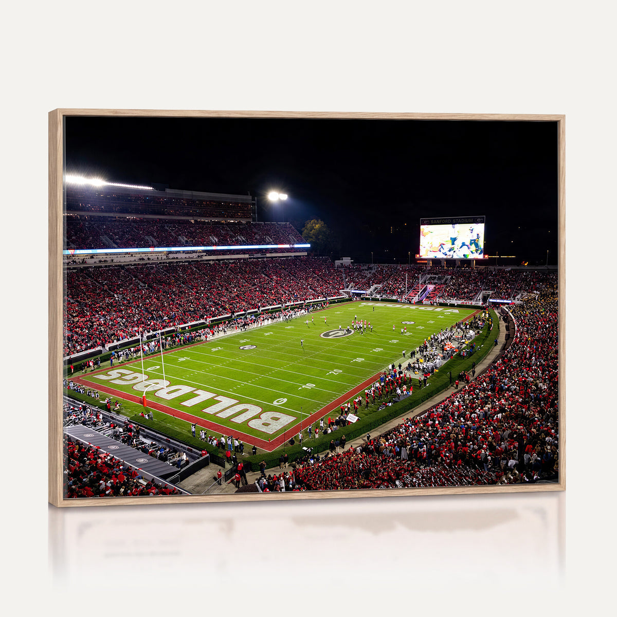 12753057-MGV-TP-30X20 - Sanford Stadium Night Game Canvas Wall Art - Georgia Bulldogs Football Stadium Print