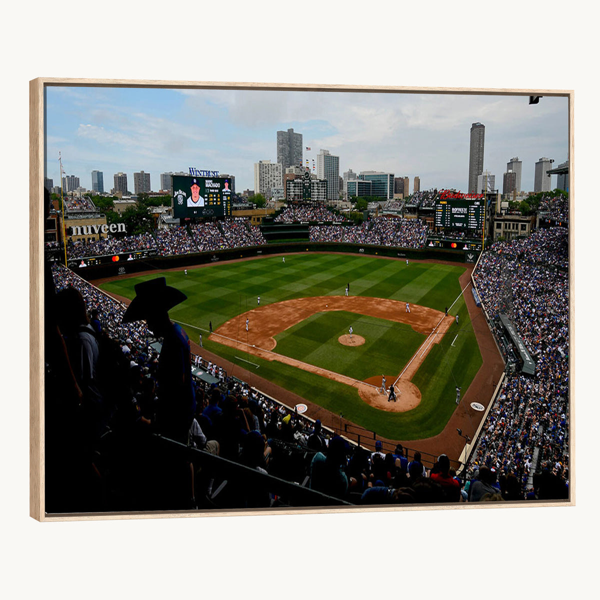 34859D-MGV-CV-36X24 - Chicago Cubs Baseball Team Print - Wrigley Field Stadium