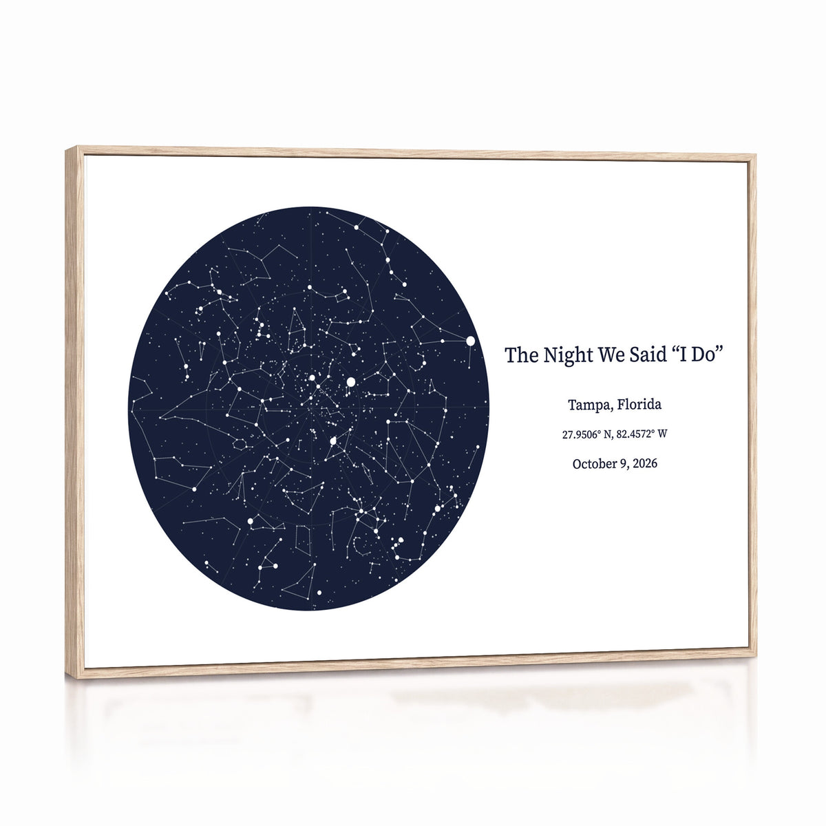 CSTM914STR-MGV-CV-36X24 - Custom Star Map Canvas Print – Personalized Night Sky Wall Art by Date and Location