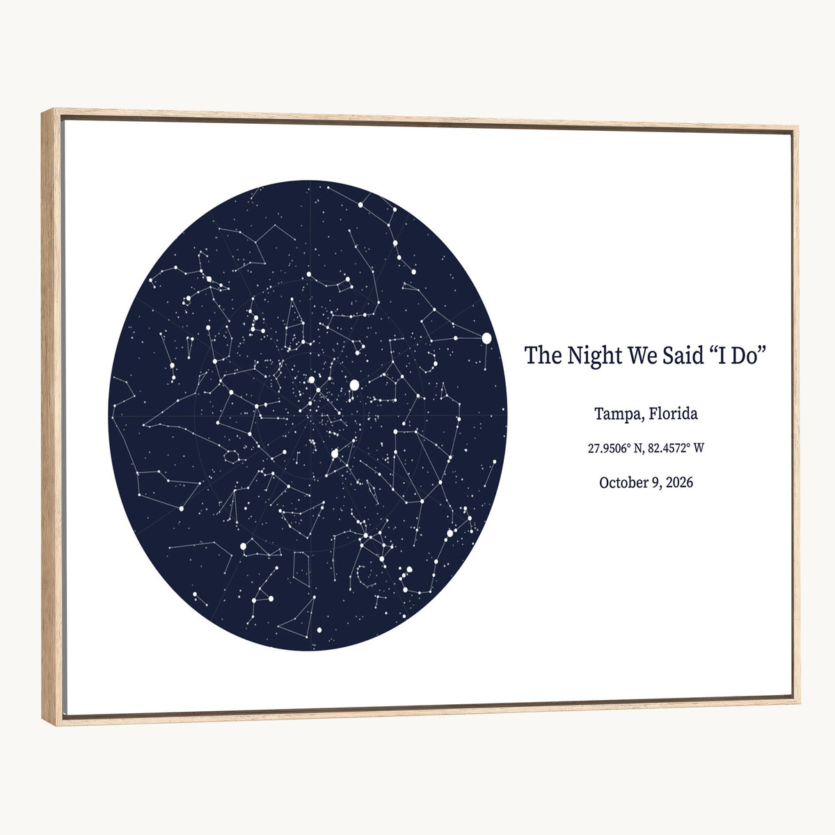 CSTM914STR-MGV-CV-36X24 - Custom Star Map Canvas Print – Personalized Night Sky Wall Art by Date and Location