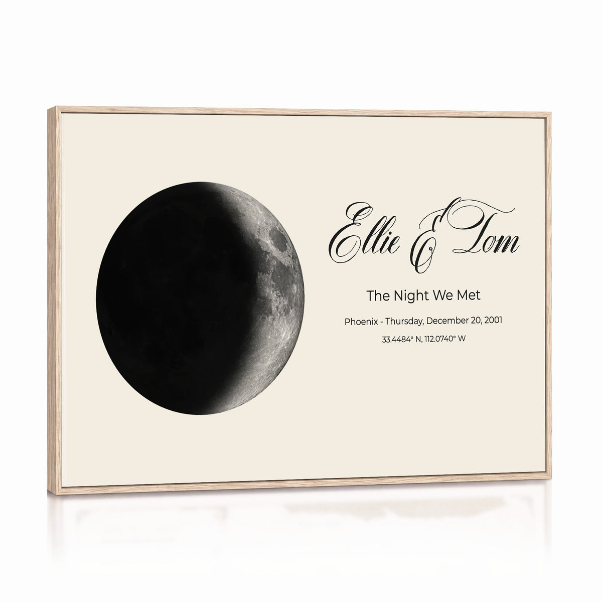 CSTM914MOON-MGV-CV-36X24 - Moon Phase Canvas Print – Personalized Moon from the Night You Met Wall Art