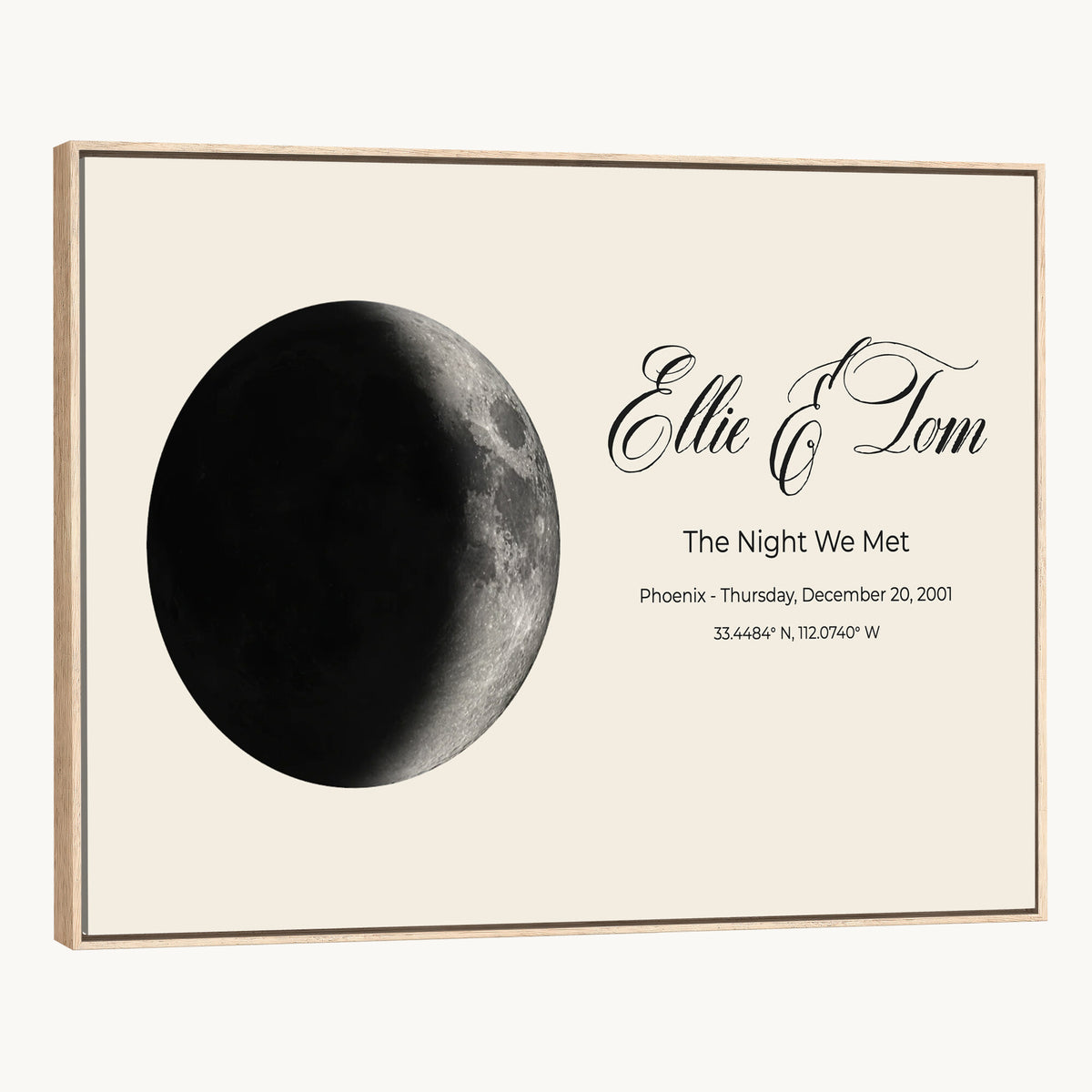 CSTM914MOON-MGV-CV-36X24 - Moon Phase Canvas Print – Personalized Moon from the Night You Met Wall Art