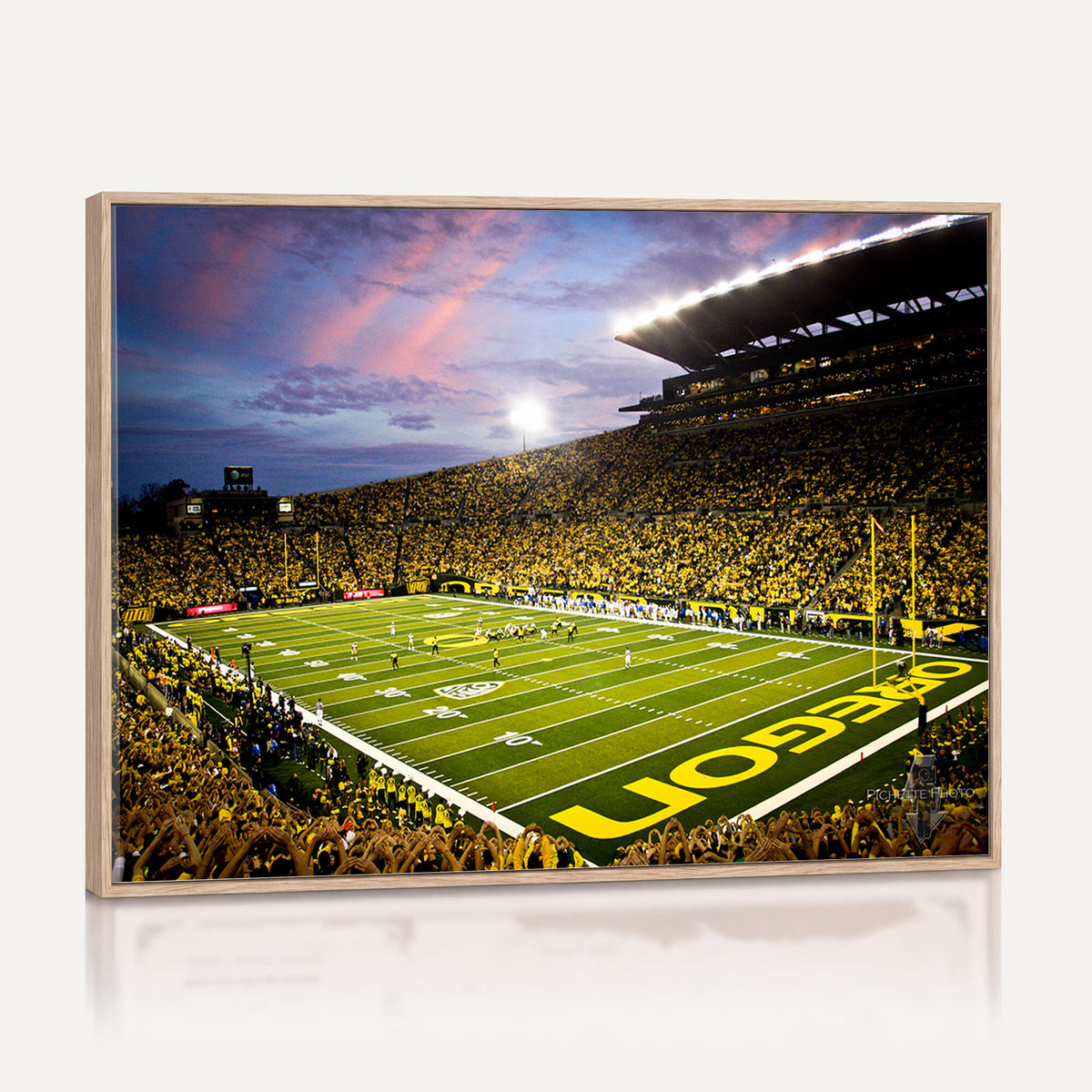 72017-MGV-CV-36X24 - University of Oregon Ducks Football Team Print, Eugene, Framed and Ready to Hang