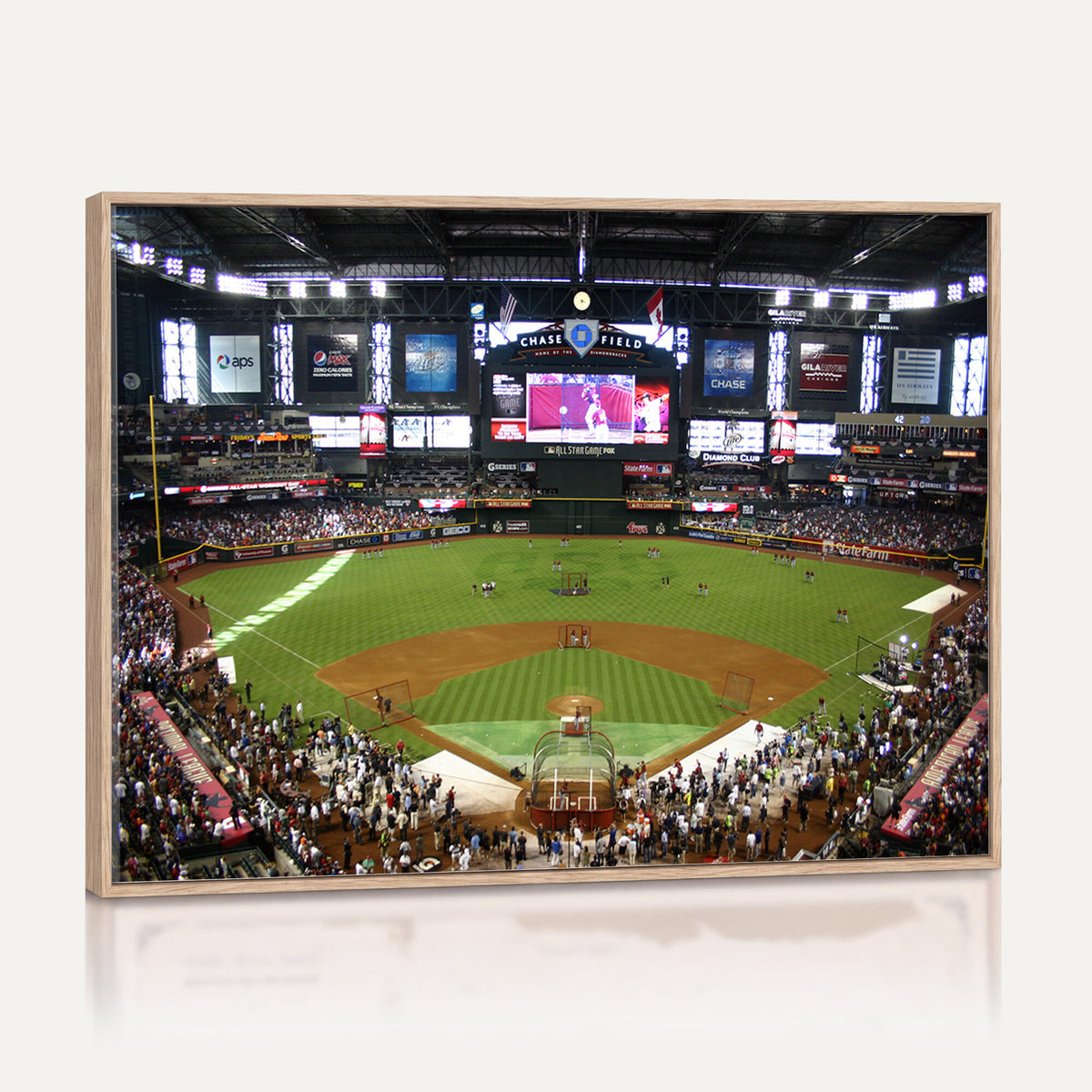 91630-MGV-CV-36X24 - Arizona Diamondbacks Baseball Team Print, Phoenix Chase Field Baseball Stadium Wall Art