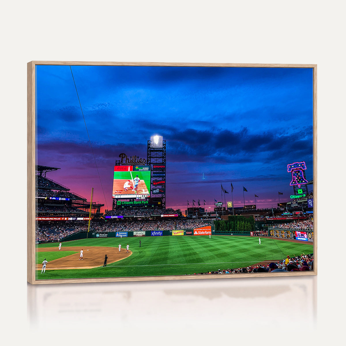20427-MGV-CV-36X24 - Philadelphia Phillies Baseball Team Print, Citizens Bank Park, Extra Large Game Room Wall Decor