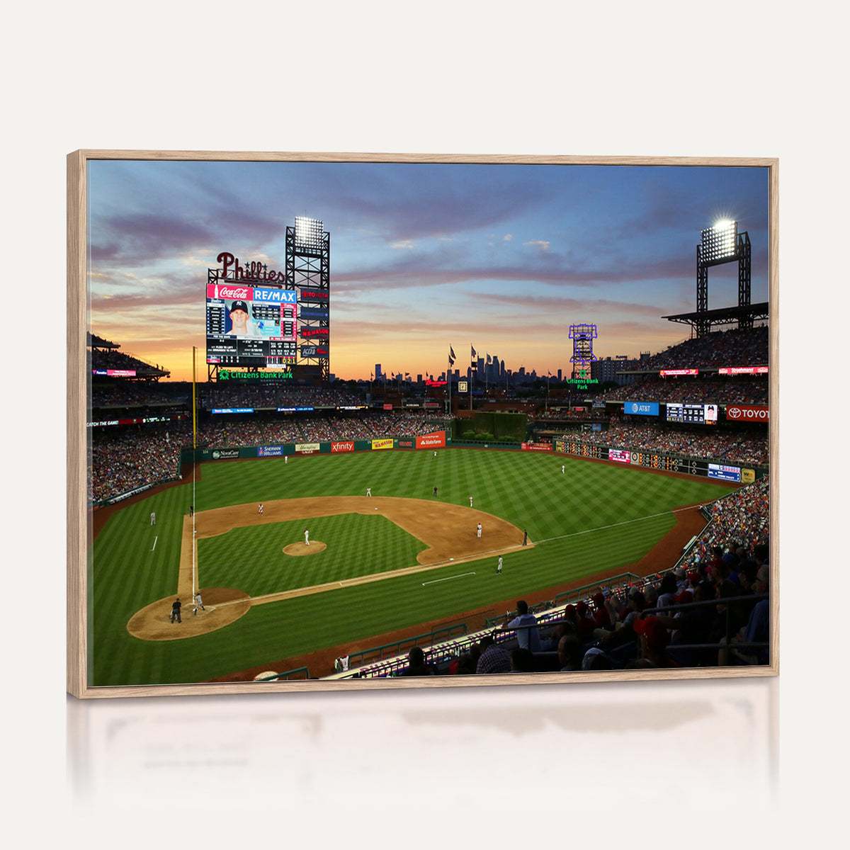 13778-MGV-CV-36X24 - Citizens Bank Park Philadelphia Phillies Wall Art Canvas | 3-Panel Canvas Print of Phillies Stadium