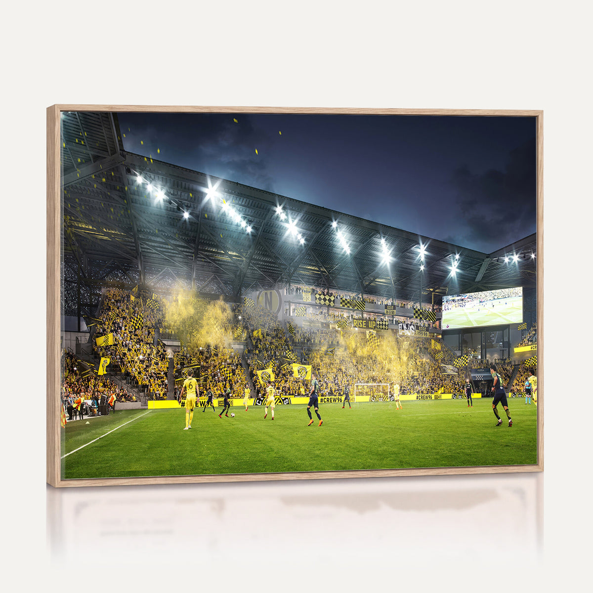 65820-MGV-CV-36X24 - Columbus Crew Stadium Match Triple Canvas Wall Art - Dynamic MLS Game Scene Canvas Wall Art