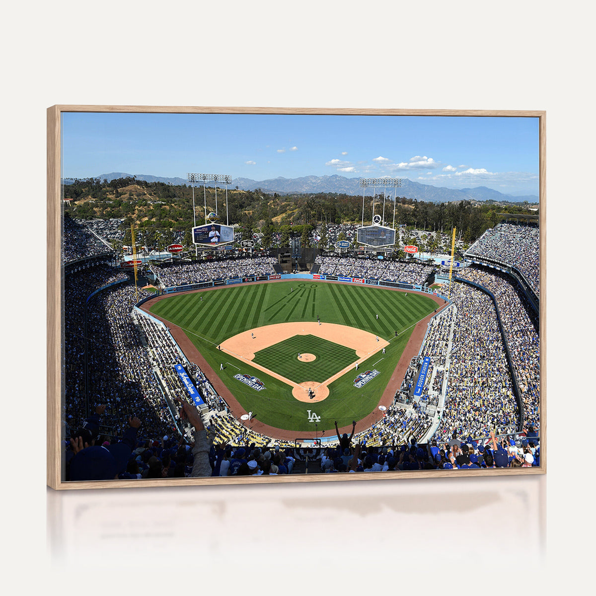 20436-MGV-CV-36X24 - Los Angeles Dodgers Dodger Stadium Wall Art Canvas Print, Framed and Ready to Hang