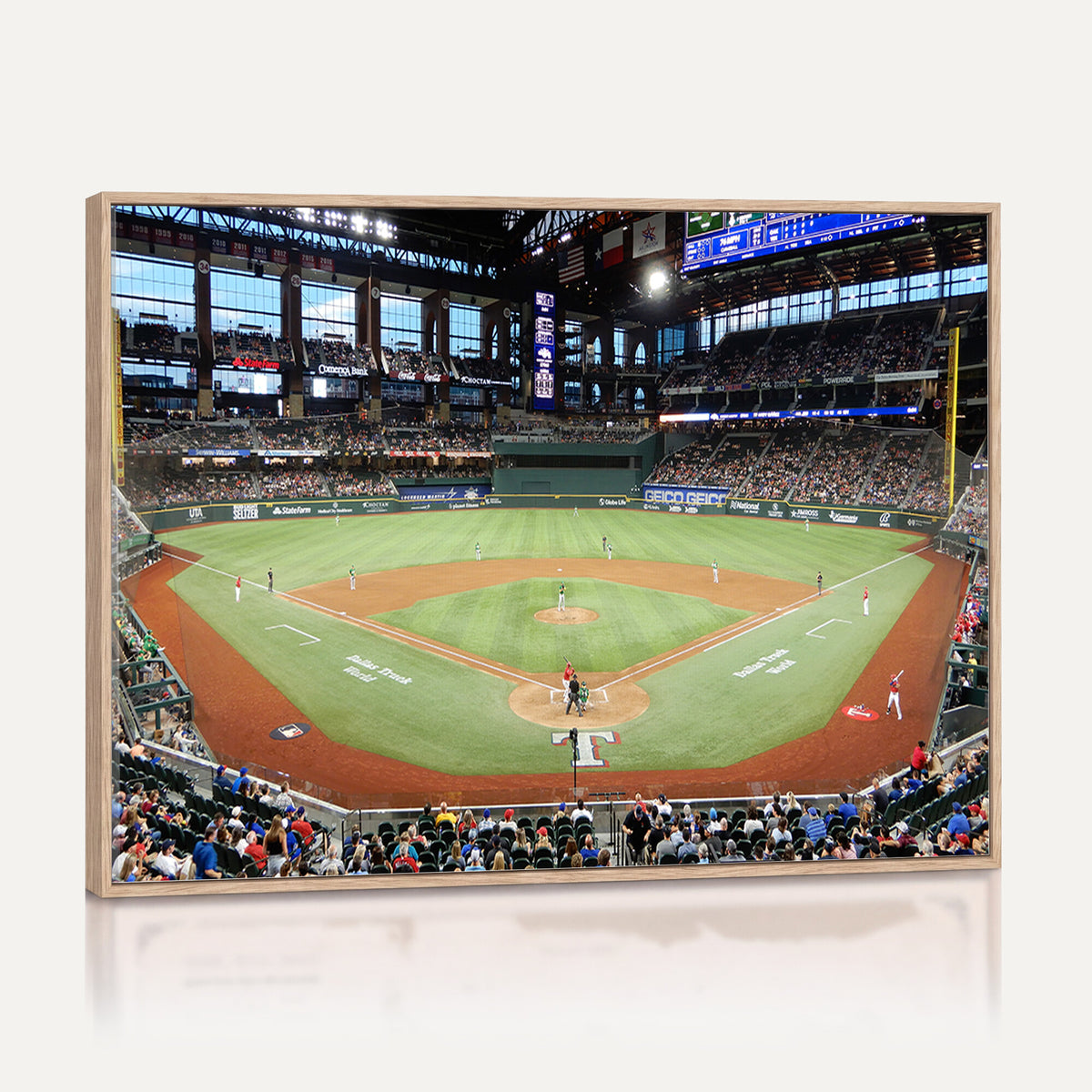 78468-MGV-CV-36X24 - Texas Rangers Baseball Team Print, Arlington Globe Life Field Stadium Wall Art