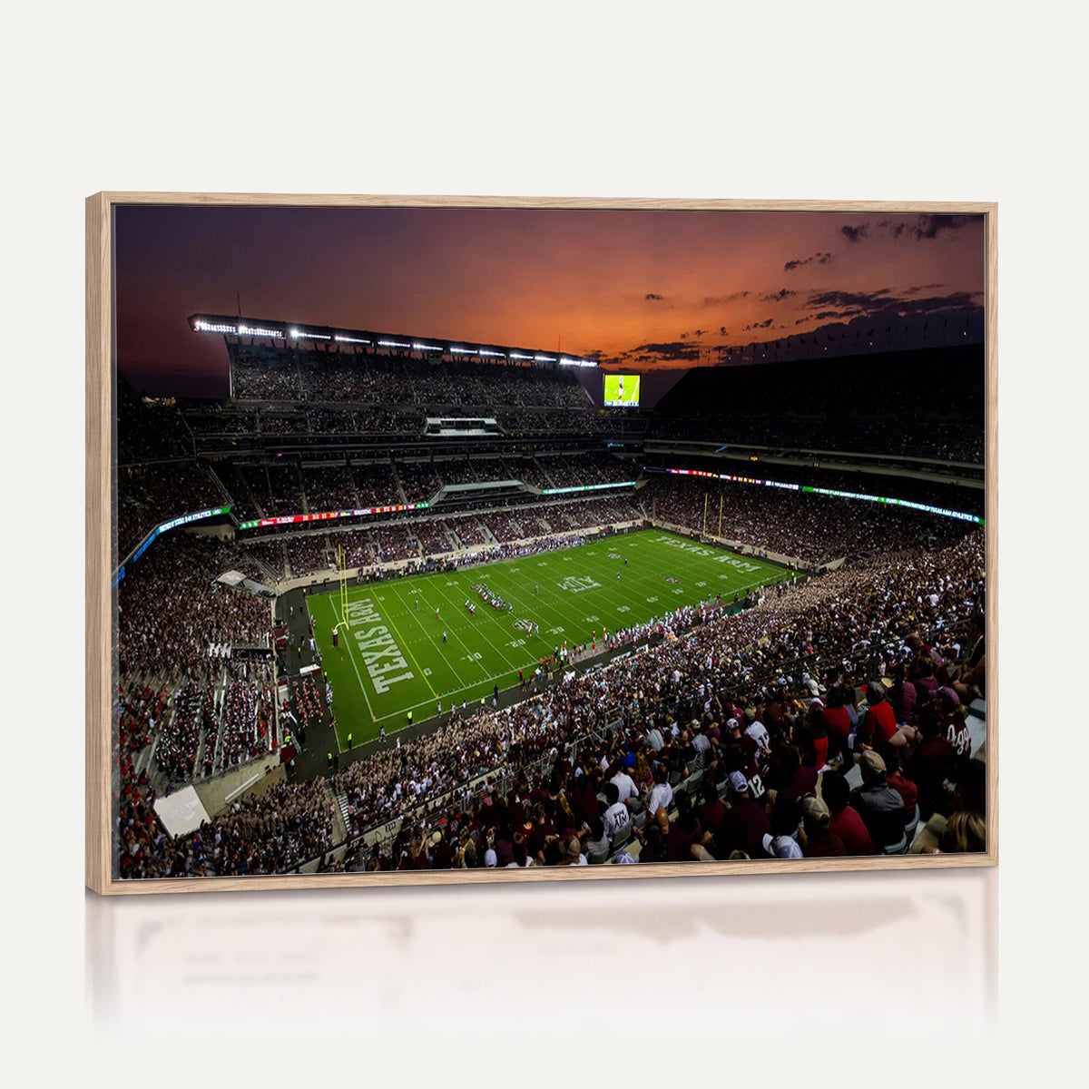 45603-MGV-CV-36X24 - Texas A&M Aggies Football Team Print, College Station Kyle Field Stadium Canvas Wall Art