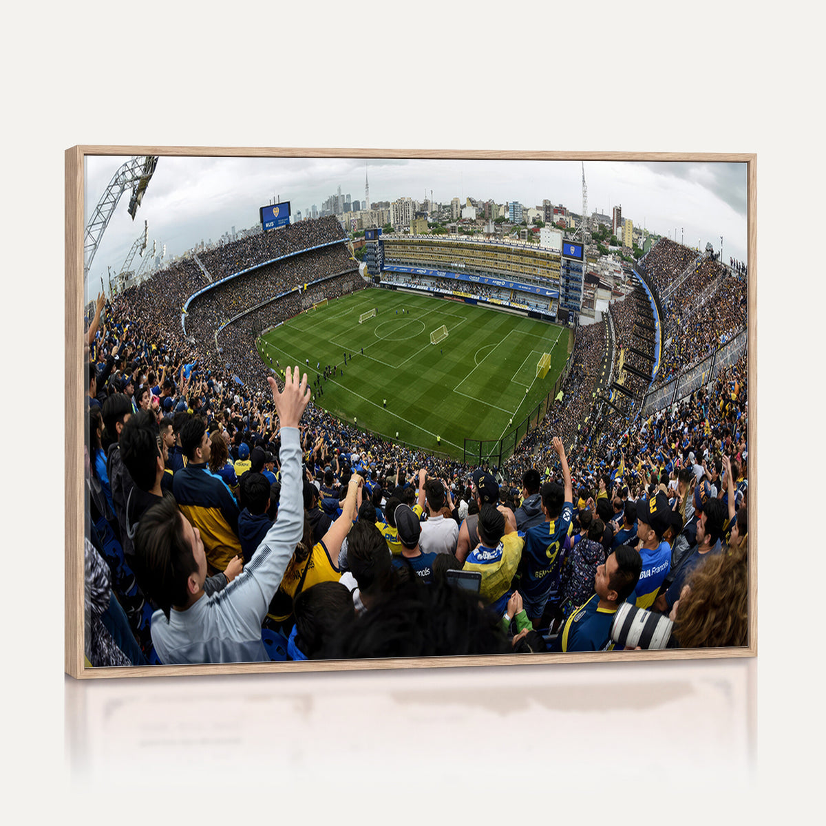 23173-MGV-CV-36X24 - Boca Juniors Soccer Team Print, Buenos Aires Bombonera, Framed and Ready to Hang