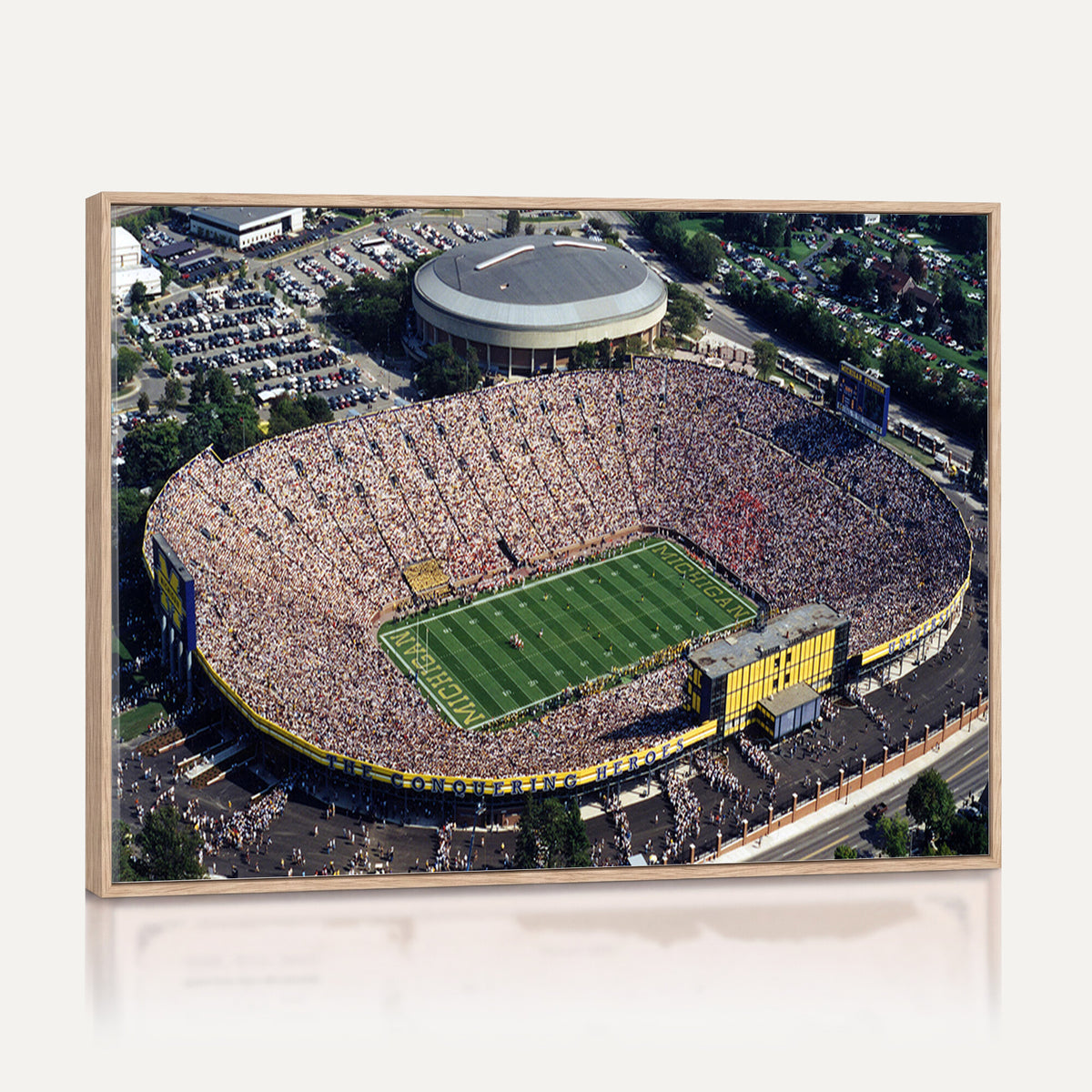 27314-MGV-CV-36X24 - Michigan Wolverines Football Team Print, Ann Arbor Michigan Stadium Wall Art