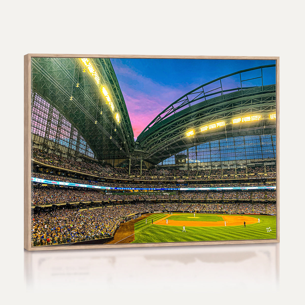 17006-MGV-CV-36X24 - Milwaukee Brewers Baseball Team Print Canvas, American Family Field Stadium Wall Art