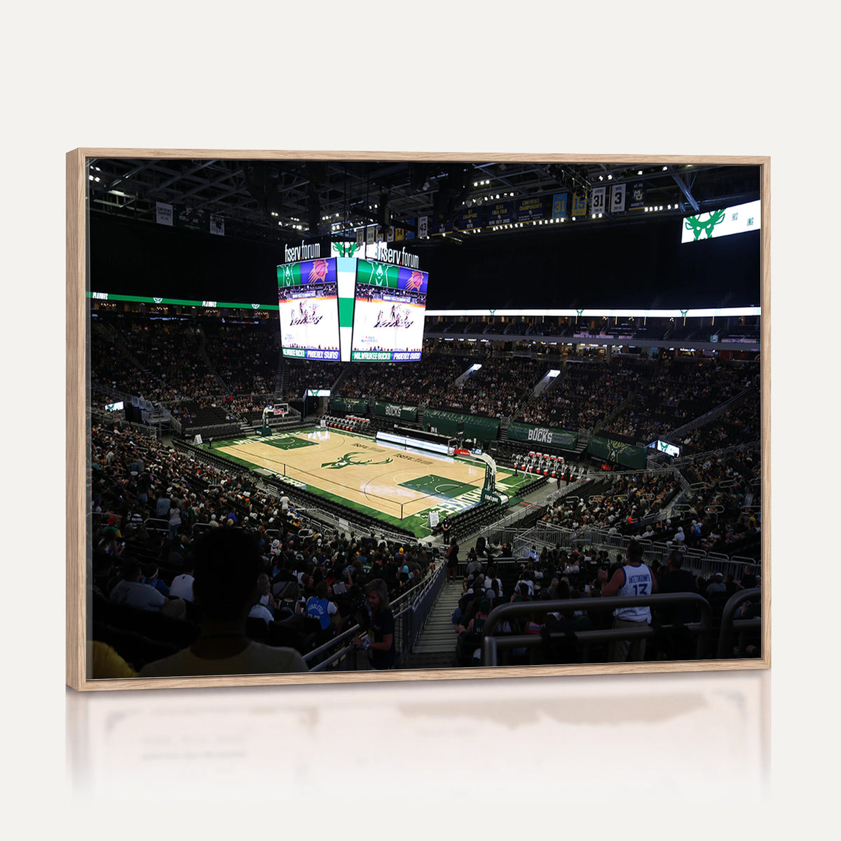 69882-MGV-CV-36X24 - Milwaukee Bucks Basketball Print, Fiserv Forum Stadium Wall Art
