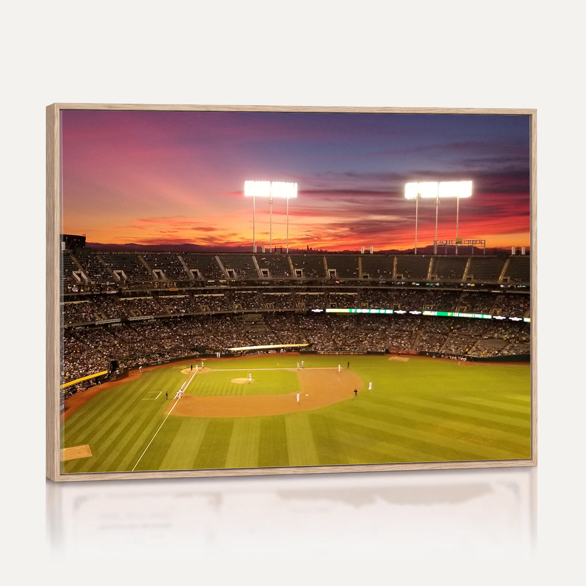 73718-MGV-CV-36X24 - Oakland Athletics Baseball Team Print, Oakland Coliseum