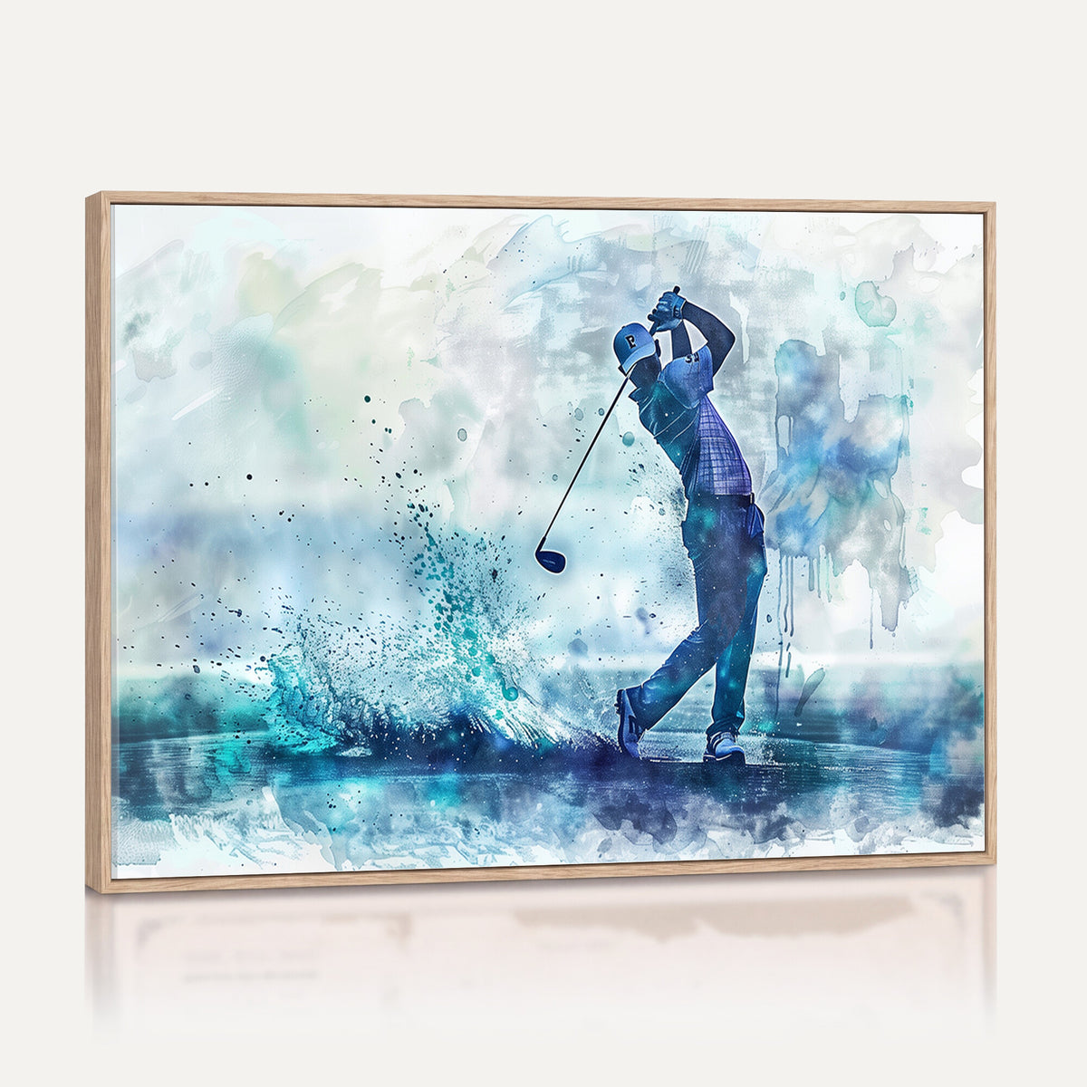 45328-MGV-CV-36X24 - Watercolor Abstract Golf Swing Wall Art Canvas Print