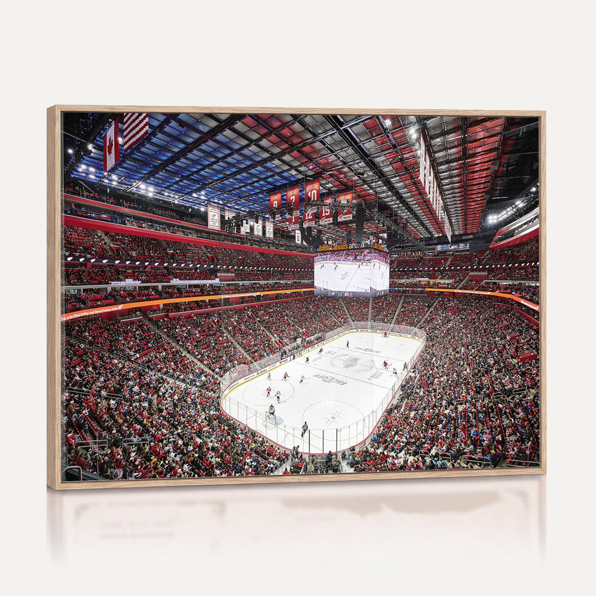 62263-MGV-CV-36X24 - Barton Malow Little Caesars Arena Detroit Wall Art Canvas Print - Detroit Hockey and Basketball