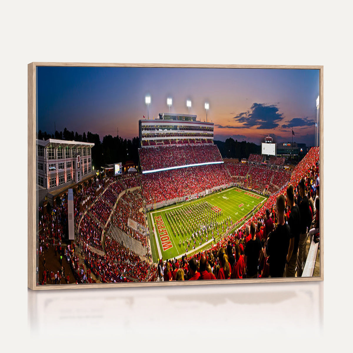 87655-MGV-CV-36X24 - NC State Wolfpack Football Team Print - Raleigh Carter-Finley Stadium Wall Art Canvas Print