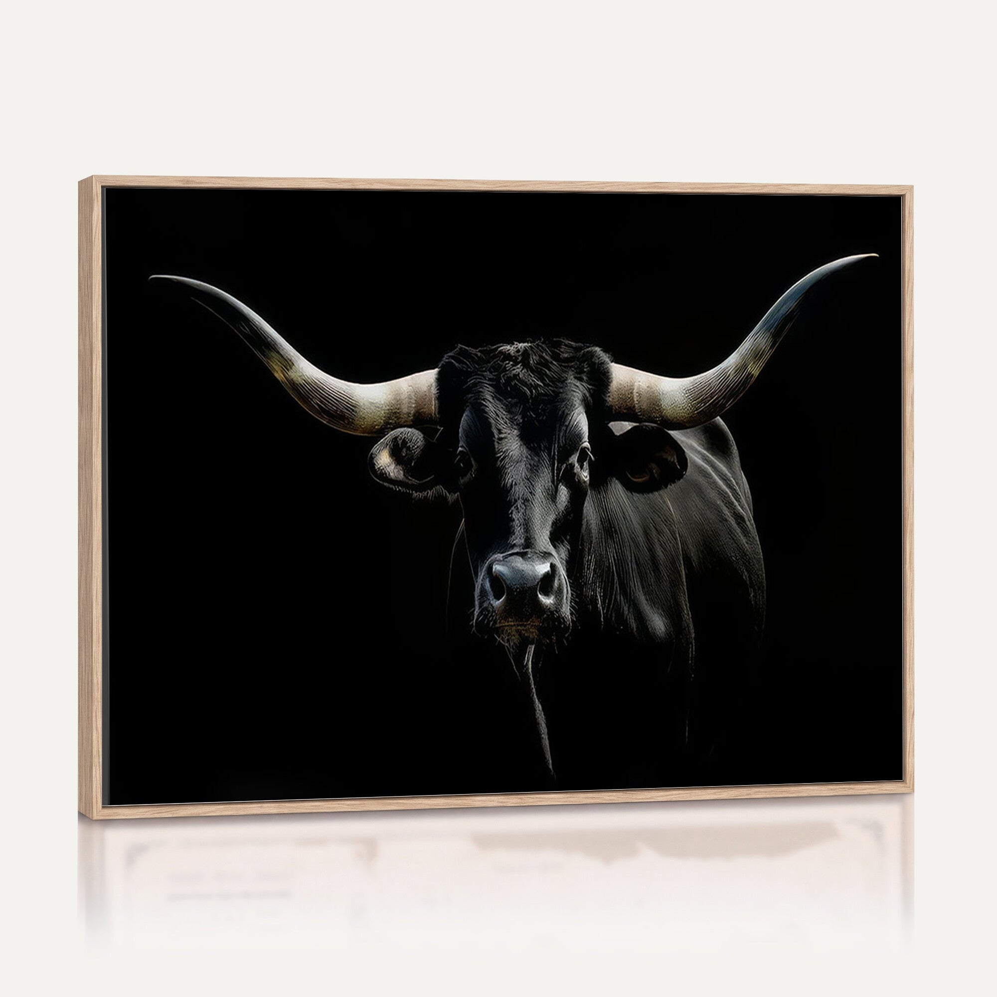 37889-MGV-CV-36X24 - Texas Longhorn Canvas Wall Art - Rustic Western Longhorn Bull Print in Brown & Black - Farmhouse Decor for Living Room, Office, or Ranch