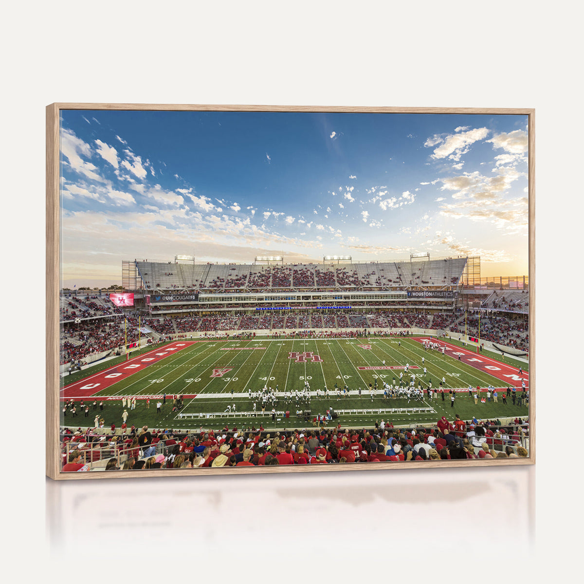 36612-MGV-CV-36X24 - Framed Houston Cougars Football Team Print - Houston TDECU Stadium Wall Art Canvas Print