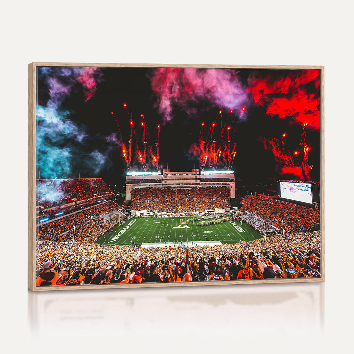 65761-MGV-CV-36X24 - Virginia Tech Hokies Football Team Print - Blacksburg Lane Stadium Wall Art Canvas Print