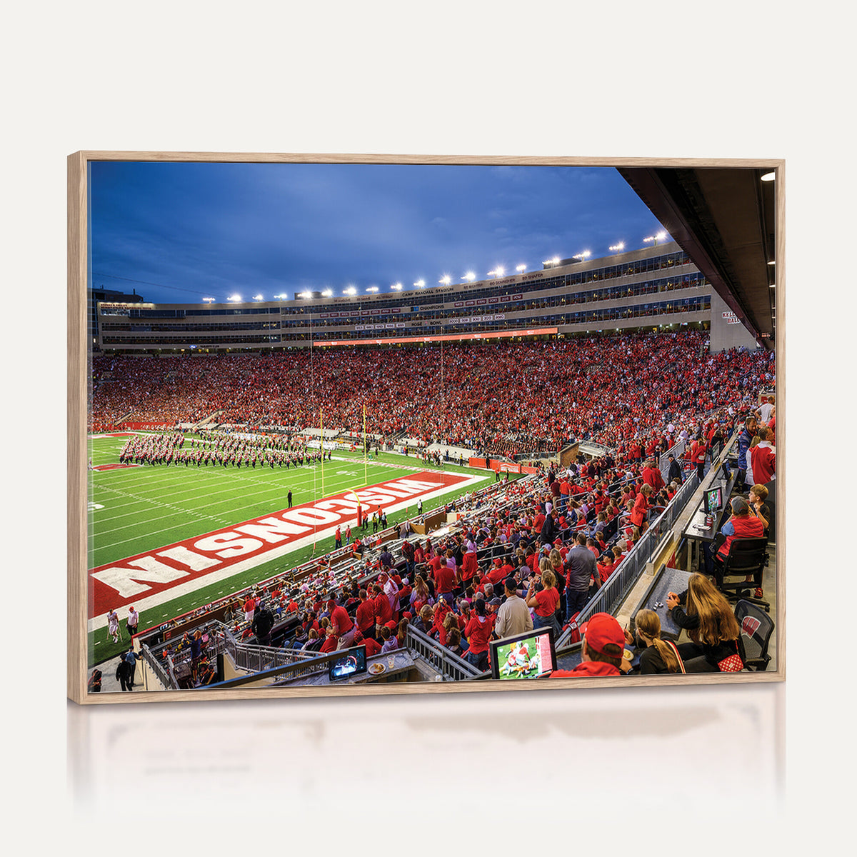 57601-MGV-CV-36X24 - Wisconsin Badgers Football Team Print - Madison Camp Randall Stadium Wall Art, Wisconsin Badgers